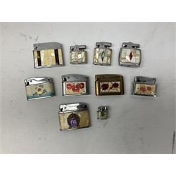 Collection of lighters to include examples by Ronson, Kingsway and Penguin, mother of pearl and engine turned examples, together with quantity of cigarette cases