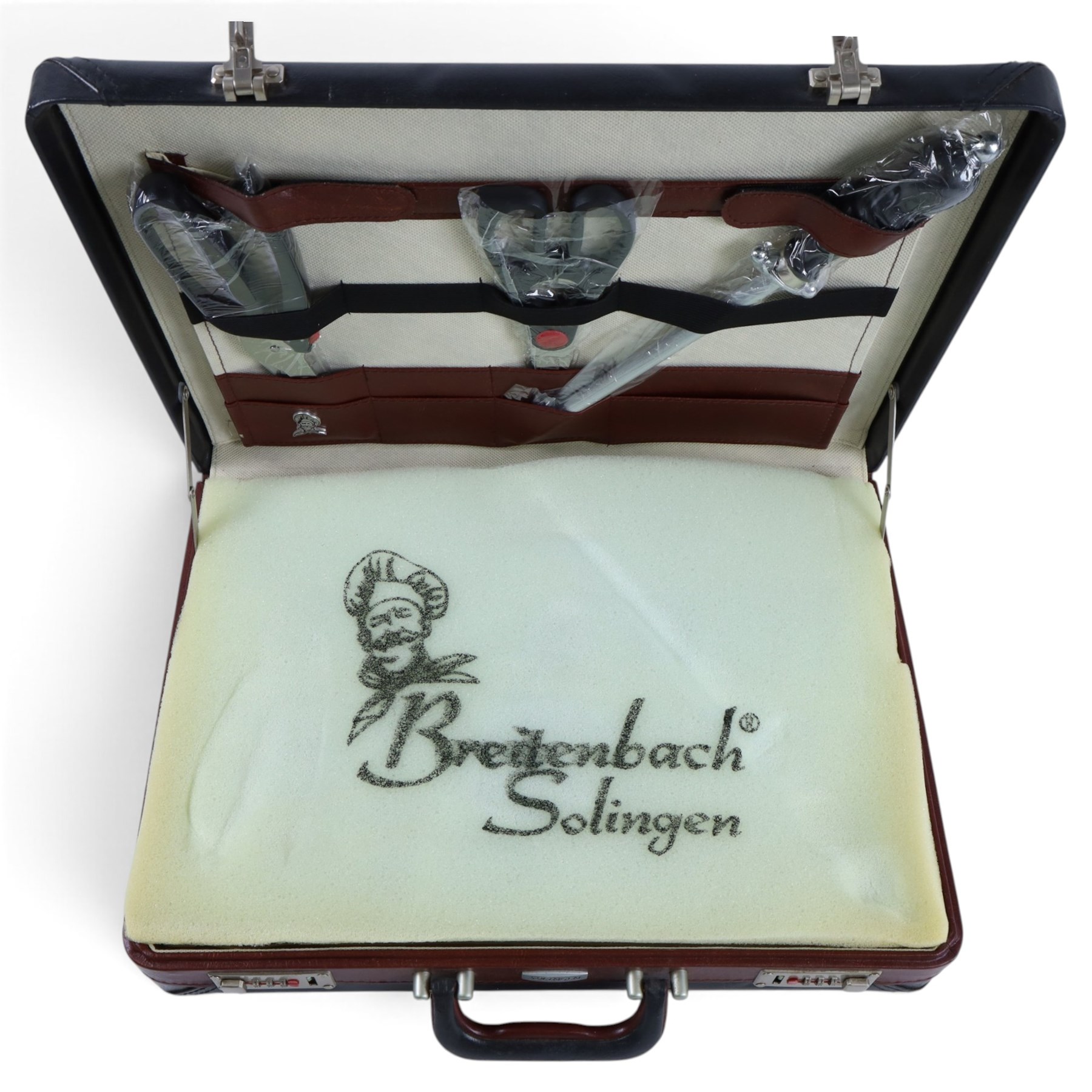 Cased Solingen steak cutlery and kitchen knife set