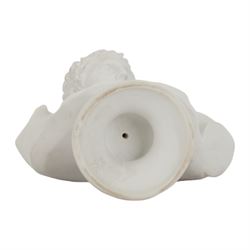 19th century style Parian bust of Hermes, upon socle base, H25.5cm