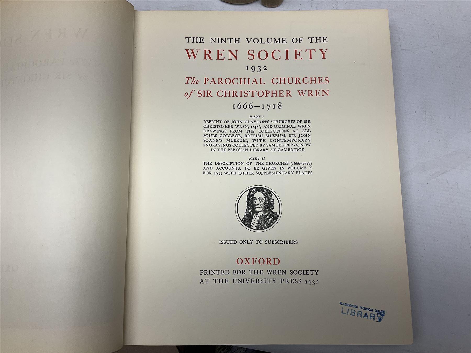Belcher & Macartney: 'Later Renaissance Architecture in England', london Batsford, in six parts of loose folio form including plates and photographs, Twelve volumes of The Wren Society architectural books, and other architectural books and folios  