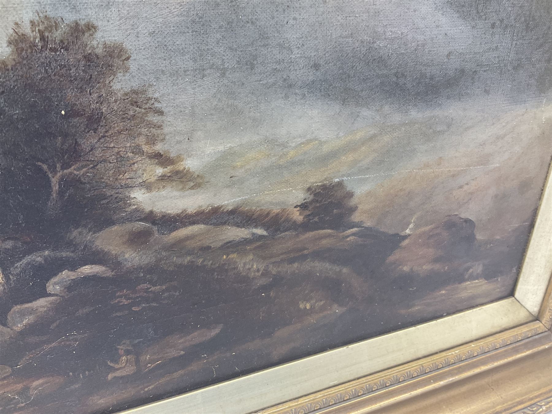 English School (19th/20th century): Rocky Stream, oil on canvas unsigned 25cm x 39cm