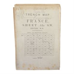 Collection WWI maps, including Trench maps for Villers-Guislain, France and Belgium
