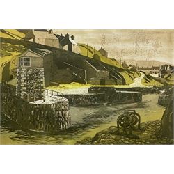 Keith Andrew (British 20th Century): 'Amlwch Port' Wales, trial proof etching with aquatint signed and titled, 30cm x 44cm 