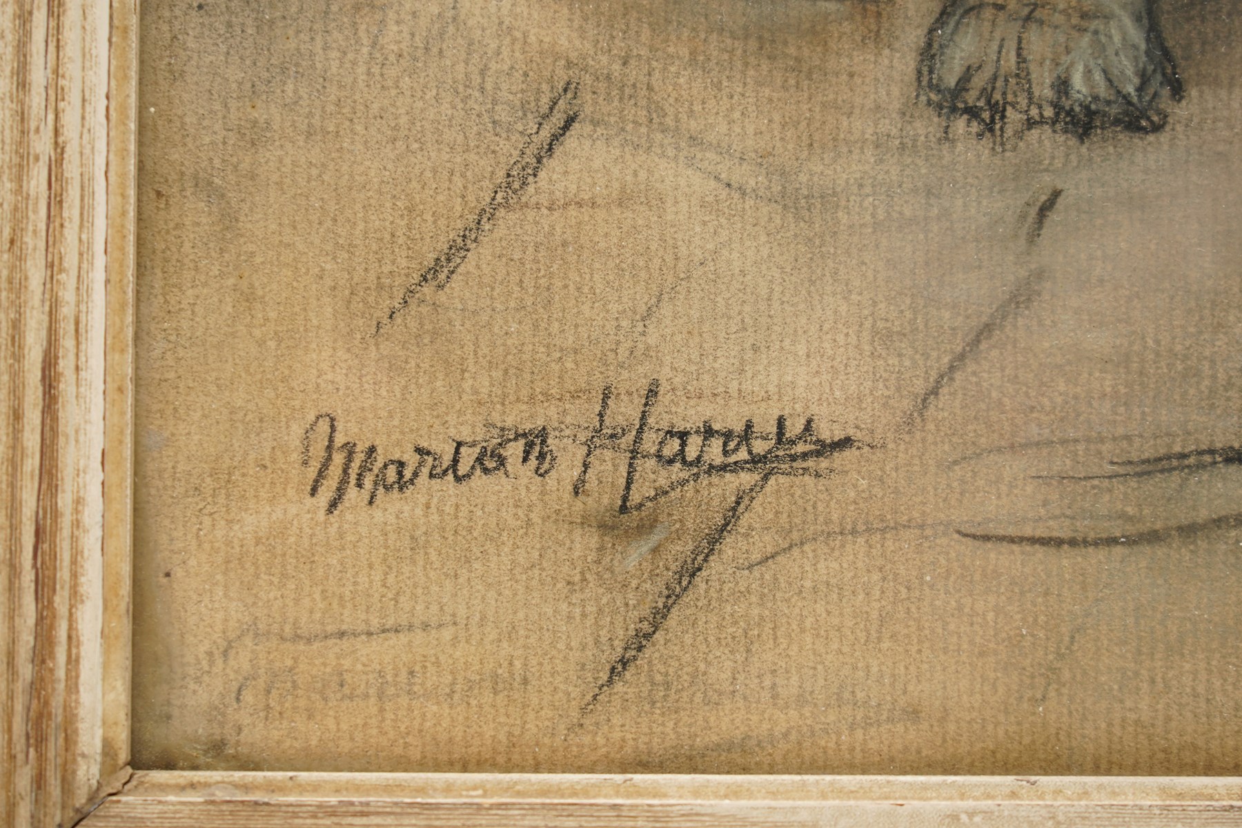 Marion Rodger Hamilton Harvey (Scottish 1886-1971): 'Spaniel and Fox Terrier', pastel and charcoal signed, titled on label verso 43cm x 38cm