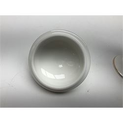 Wedgwood Cornucopia coffee service for six, comprising coffee pot, milk jug, twin handled covered sucrier, coffee cans and saucers