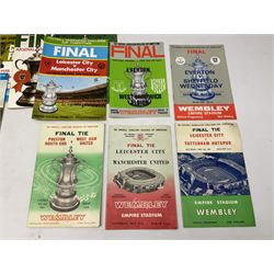Twelve F.A. Cup Final programmes at Wembley - 1961, 1963, 1964, 1966, 1968, 1969, 1975, 1978, 1979, 1980, 1993 & 1998; F.A. Cup Semi-Final programme 1991 Arsenal v Tottenham Hotspur; three League Cup Final programmes 1967/69/88; and two F.A. Charity/Community Shield programmes 1993/2015 (18)