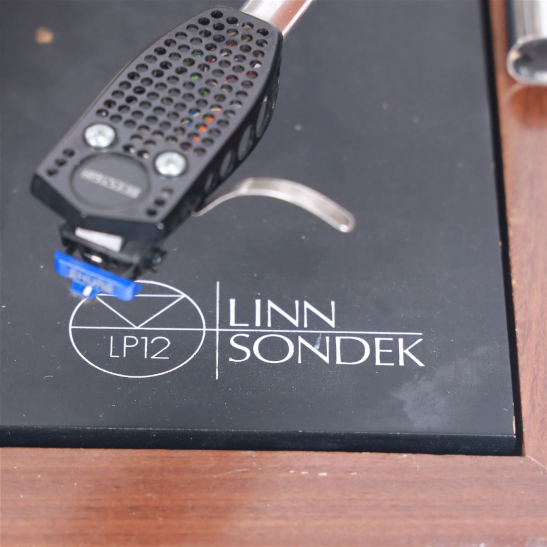 Linn Sondek LP12 transcription turntable, together with a pair of Wharfedale Linton 2 hi-fi speakers