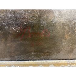 Thomas Joseph Banks (British 1828-1896): Sea Captain and his Wife - half length portraits, pair oils on canvas signed and one dated 1860, 90cm x 70cm (2) 
Notes: the ensign flying above the Captain's head appears to read Endaunted but may refer to the famous 'Undaunted' which was broken up in 1860