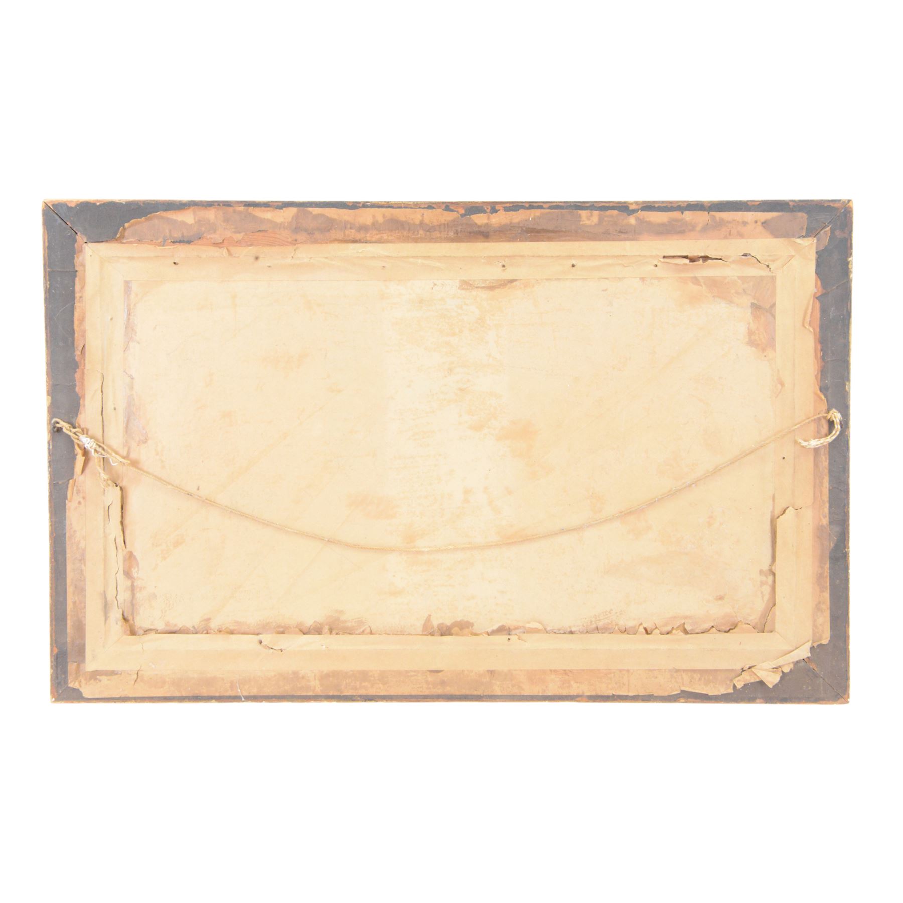 The Battle of Waterloo, framed oleograph, H48cm