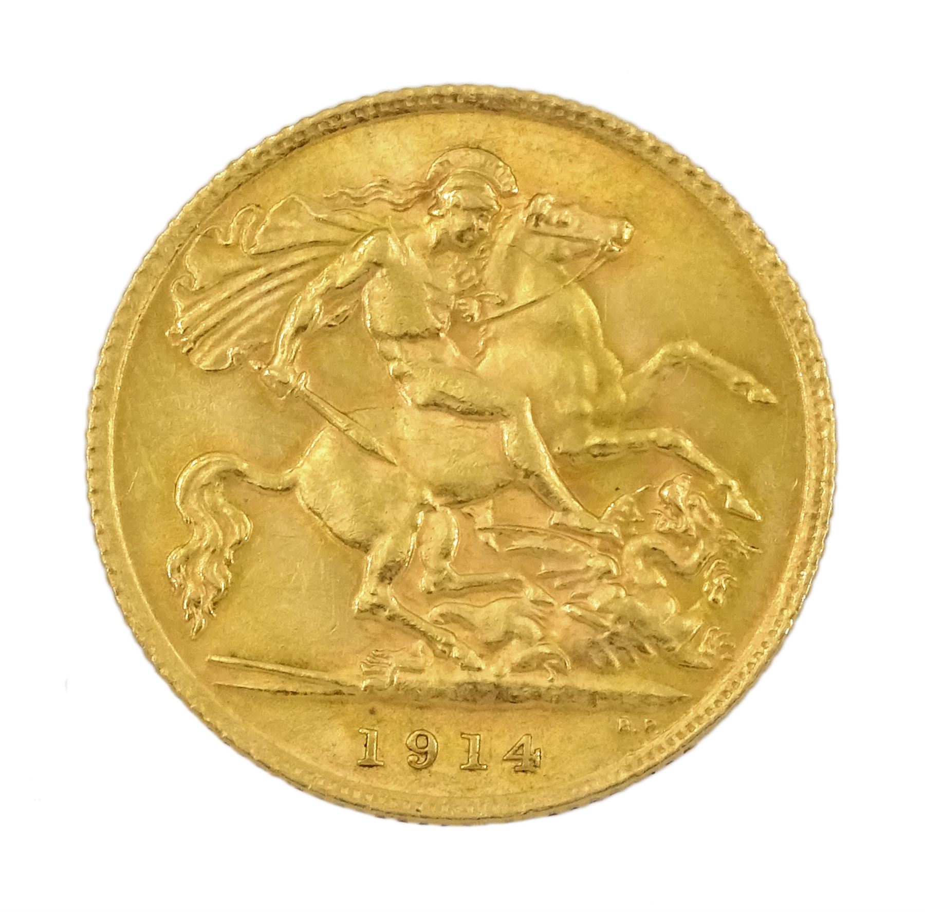 King George V 1914 gold half sovereign coin