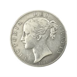 Queen Victoria 1845 'young head' silver crown coin