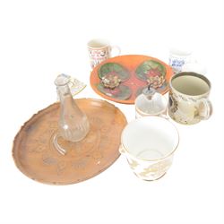 Carlton Ware dishes, together with Royal Crown Derby trinket dish, studio pottery teapot and other collectables 