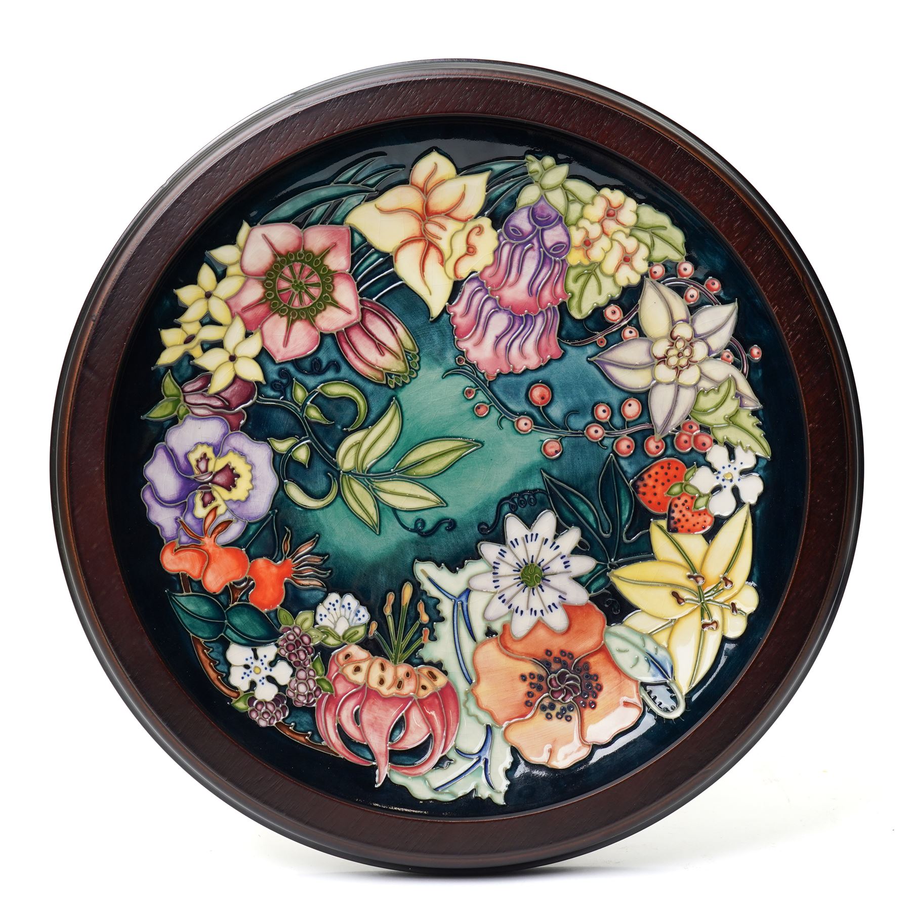 Moorcroft Carousel pattern charger and frame | Wood, Metal & Other