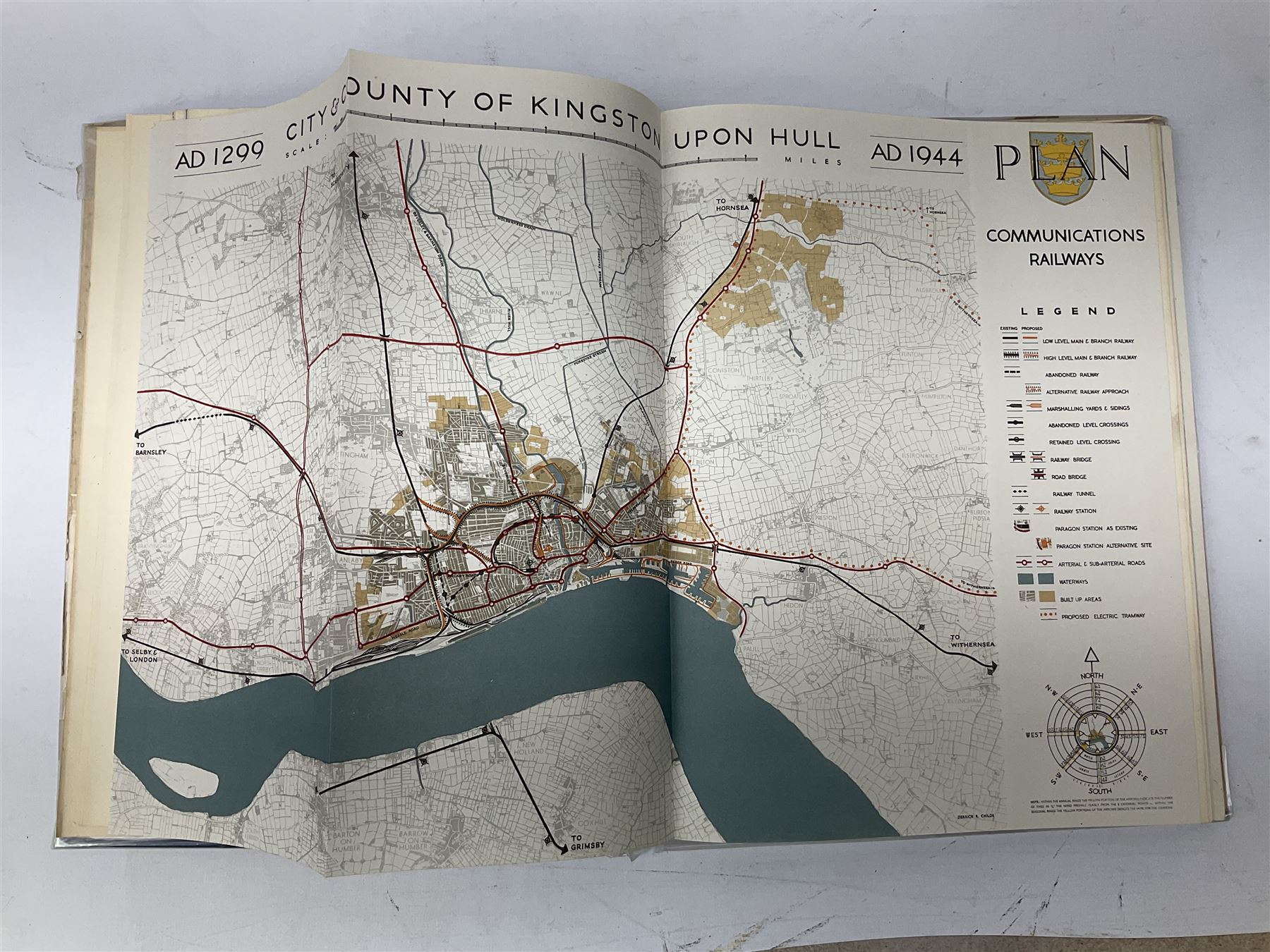 Lutyens & Abercrombie: A Plan for the City and County of Kingston upon Hull. 1945 with dustjacket; disbound copy of Sketches of Beverley and the Neighbourhood Ndc1882; and Jackson's Handbook for Tourists in Yorkshire and the Complete History of the County. 1891 (3)