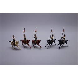  Britains Set No.100 21st Empress of India's Lancers, Khartoum Review Order with four Lancers and Bugler on cantering horses, in original early illustrated box  