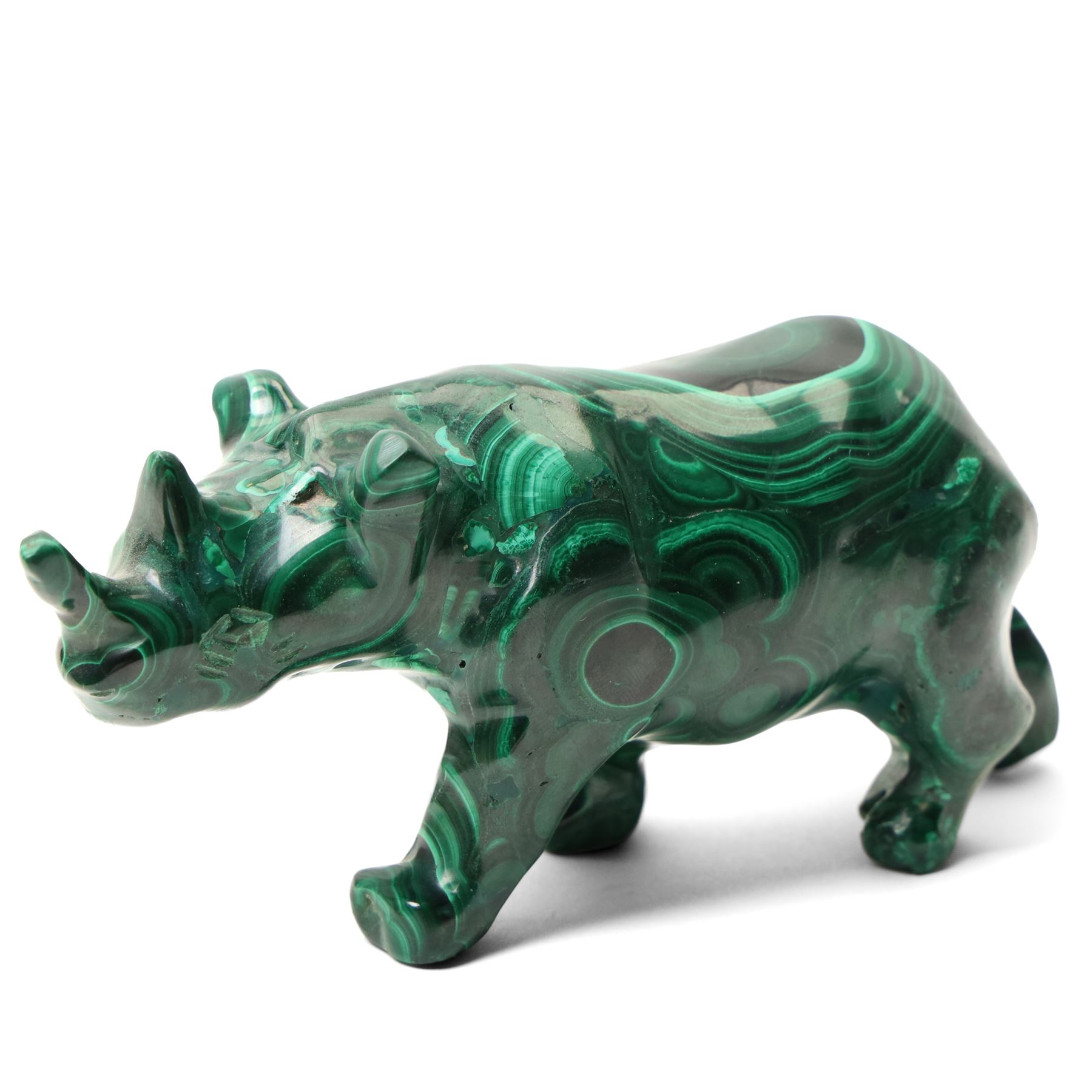 Denis Mathews (Matbronze) -  Bronze of a bee-eater on a branch, signed and dated 1999 wooden plinth H25cm, bronze model of a lizard L11cm, a malachite bowl D11cm and a malachite rhinoceros L11cm 