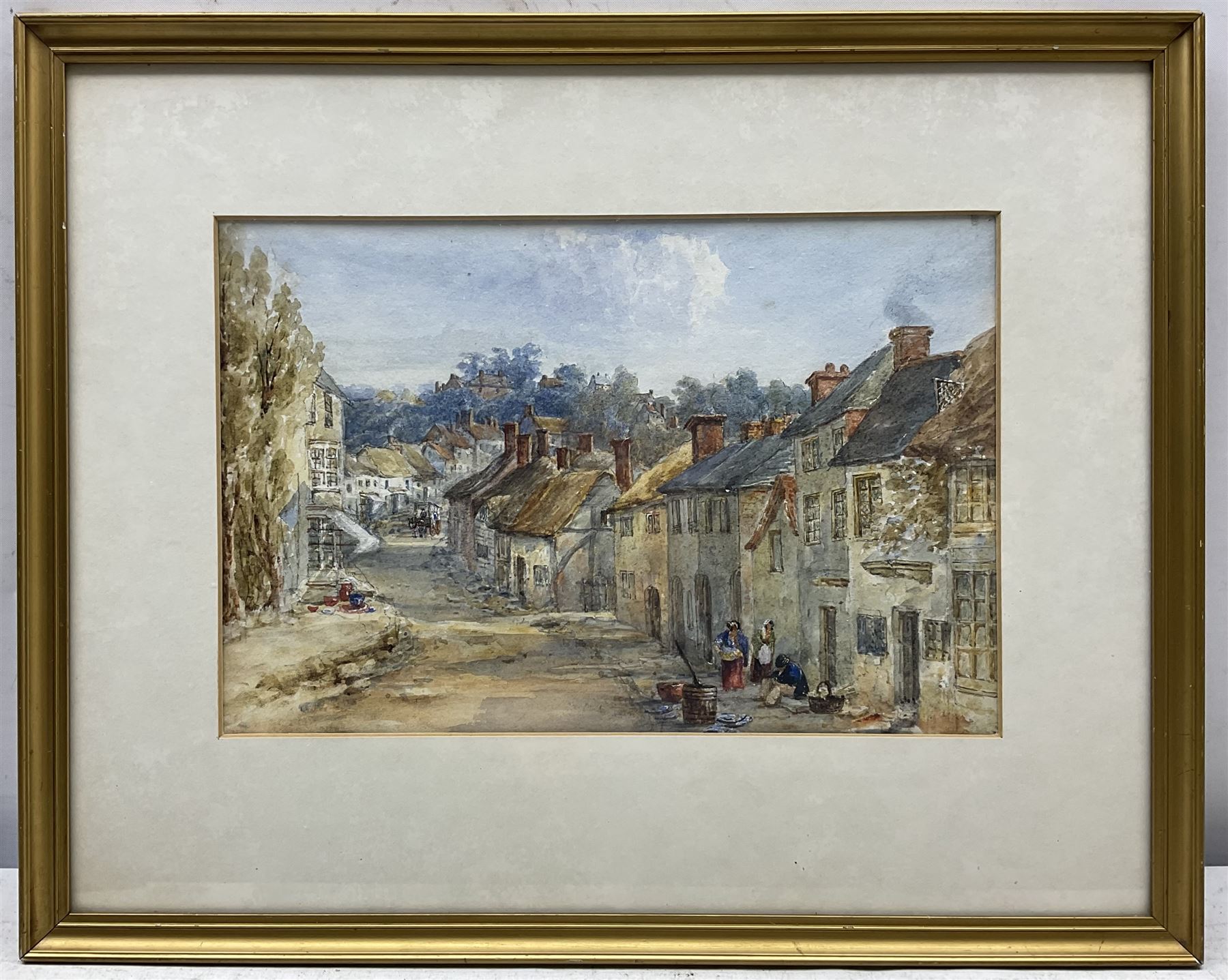 English School (Early 20th century): Village Street, possibly Derbyshire, watercolour unsigned 17cm x 25cm
