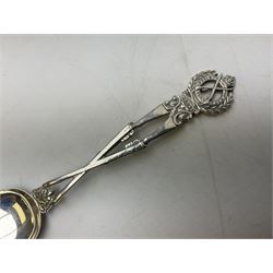 Three hallmarked silver shooting spoons including Royal Military College Rifle Club, Eastern Command S. of M. Hythe etc (3)