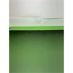 Wills's Woodbine enamel advertising sign, with white and black lettering on a green ground, W73.5cm, H23cm