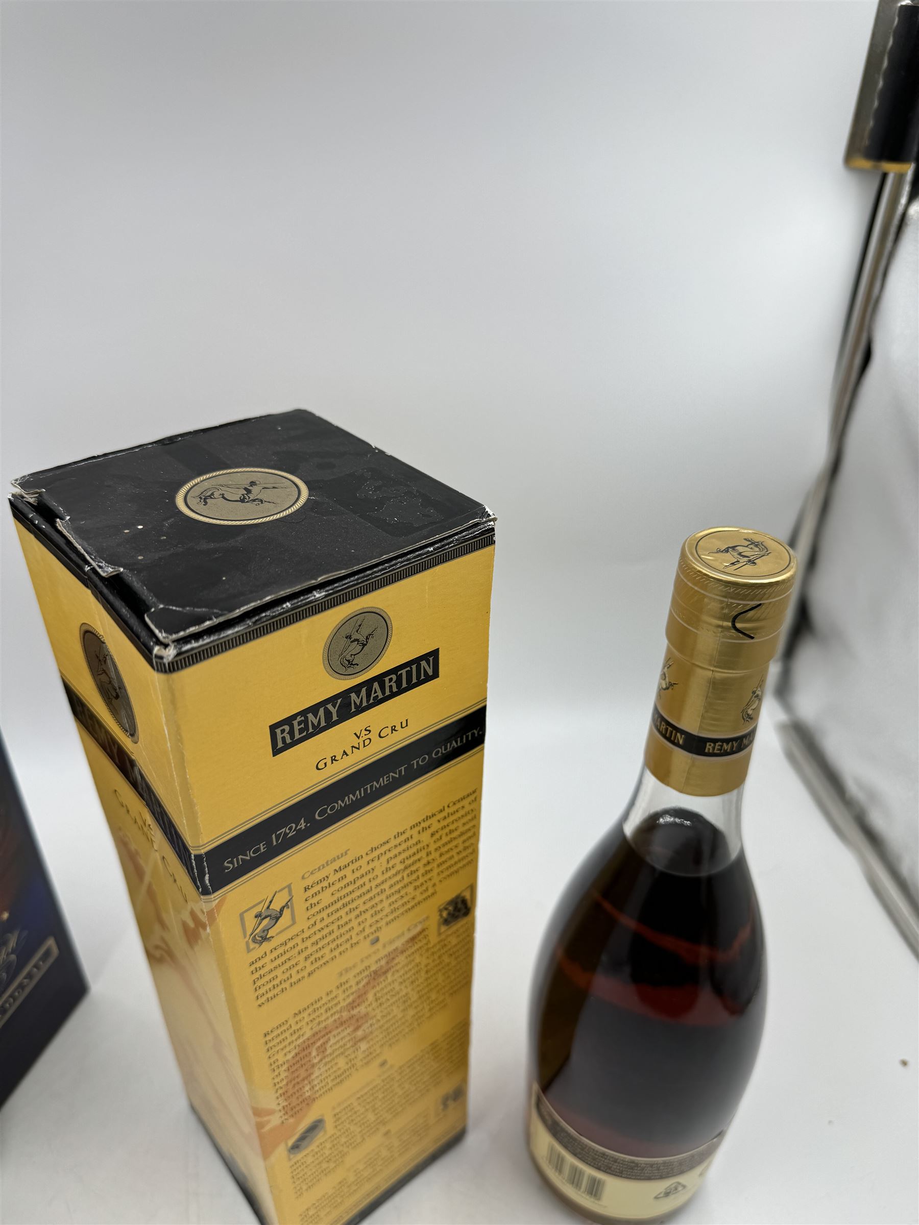 Mixed alcohol; Napoleon V.S.O.P brandy, Remy Martin V.S Grand Cru cognac and Martel VS cognac, various contents and proof (3)