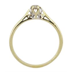 9ct gold single stone round brilliant cut diamond ring, Sheffield 2005, diamond 0.25 carat