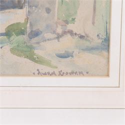 Owen Bowen (Staithes Group 1873-1967): Silver Street looking to Cliff Street 'Robin Hood's Bay', watercolour signed, titled verso 37cm x 27cm 
Provenance: from the artist's estate, inscribed verso