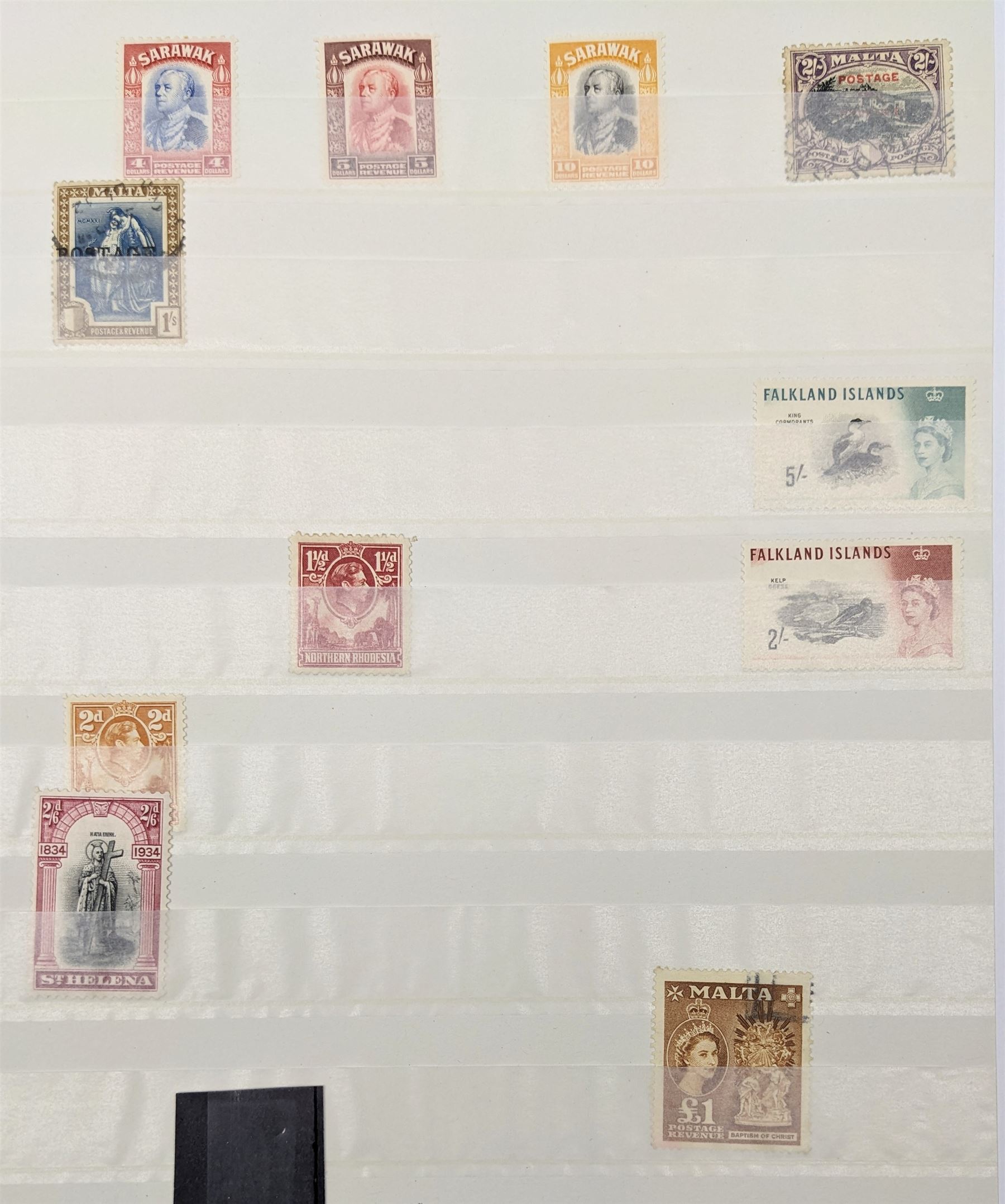 Queen Victoria and later World stamps, including Canada, Bermuda, Gibraltar, St Lucia, Trinidad, New Zealand, Cape of Good Hope etc, various values and monarchs , mint and used, housed in a green stockbook