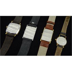 Concord stainless steel quartz wristwatch, Ref. 14-C1-617, serial No. 854364, Longines automatic, Omega De Ville quartz and a Tissot quartz, all on leather straps (4)