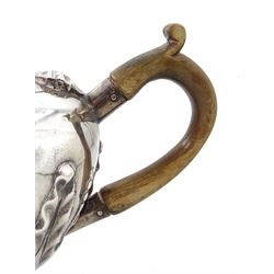 Silver bachelors teapot by John Aldwinckle & Thomas Slater, London 1893 and one other silver teapot by Edward Barnard & Sons Ltd, London 1899, approx 23oz
