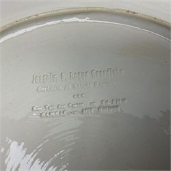 Two 20th Century Portuguese Palissy style Majolica wall plates, one depicting a crab, the other a lobster each to the centre modelled in relief surrounded by encrustations and shells, both with impress marks beneath, D32cm