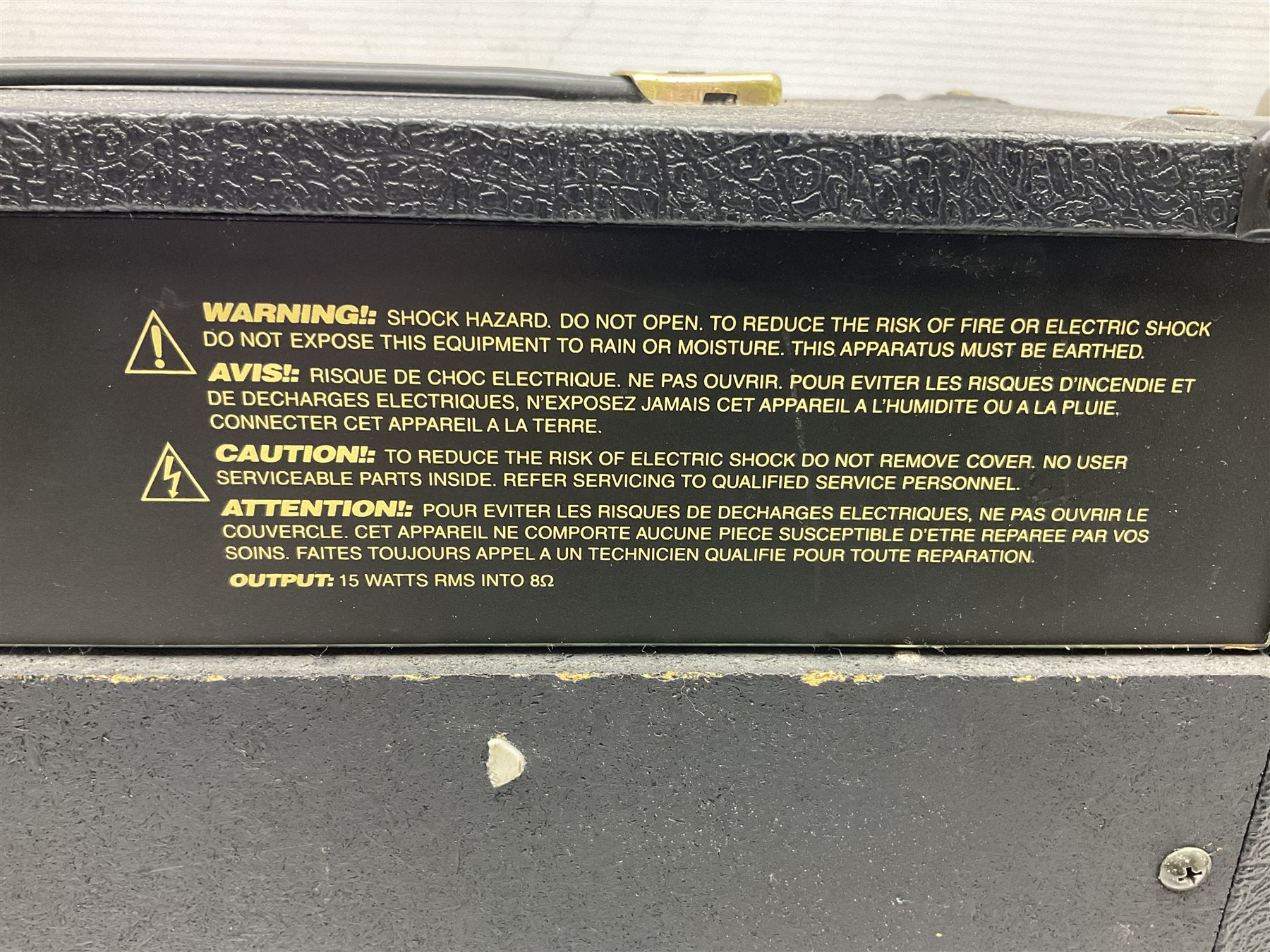 Aria Sinsonido mahogany electric travel guitar, serial no.0502385 L86cm; in original gig bag with earphones and GM11 Minituner; together with Fender Sidekick Reverb 25 amplifier and Marshall MG Series 15DFX amplifier (3)