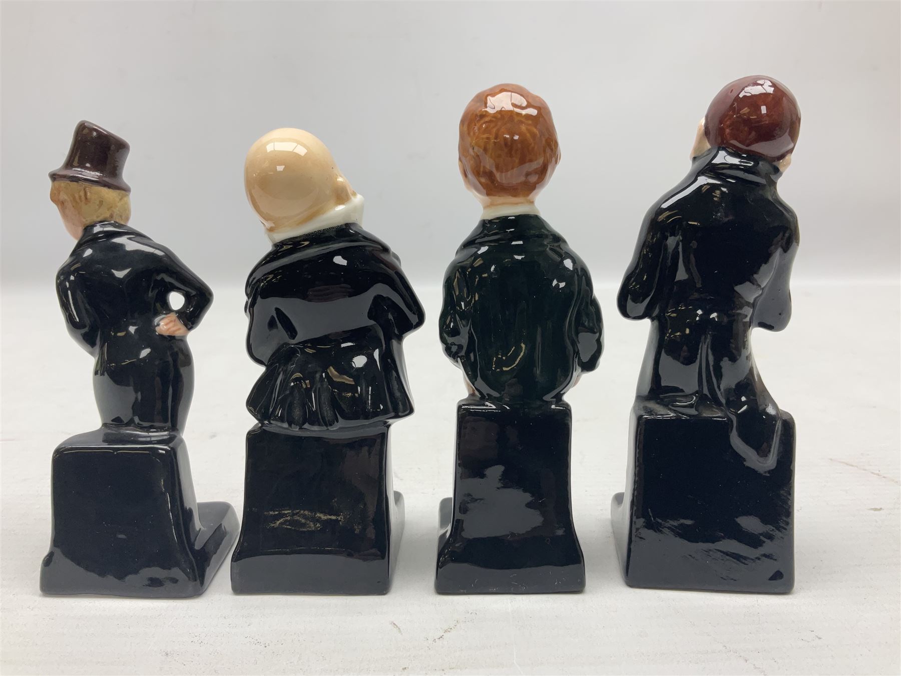 Seventeen Royal Doulton Charles Dickens figures, to include Bumble, Sairey Gamp, Scrooge, Dick Swiveller, Little Nell etc, all with printed marks beneath