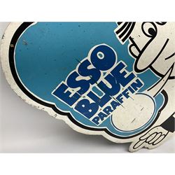 Esso Blue Paraffin double sided aluminium sign with hanging flange, H82cm
