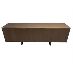 Varaschin - Jordan Italian contemporary stained oak sideboard, rectangular top over four cupboards, with push-latch action