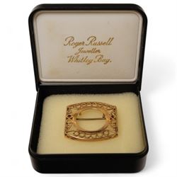 9ct gold sovereign brooch mount, hallmarked