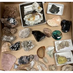 A collection of various stones and minerals, polished and in the rough, to include Amethyst, Quartz, Lapis Lazuli, etc. 