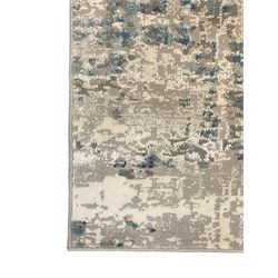 Contemporary abstract rug in blue and grey shades 
