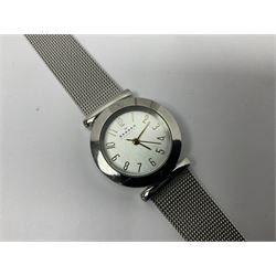 Two ladies Skagen wristwatches, to include 107SGSC and 107SGGD, both on stainless steel mesh straps, boxed, together with four other ladies wristwatches (6)