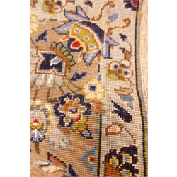  Kashan blue ground rug, central medallion, 155cm x 114cm  