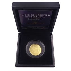 Queen Elizabeth II Tristan da Cunha 2016 9ct gold double crown coin, cased with certificate