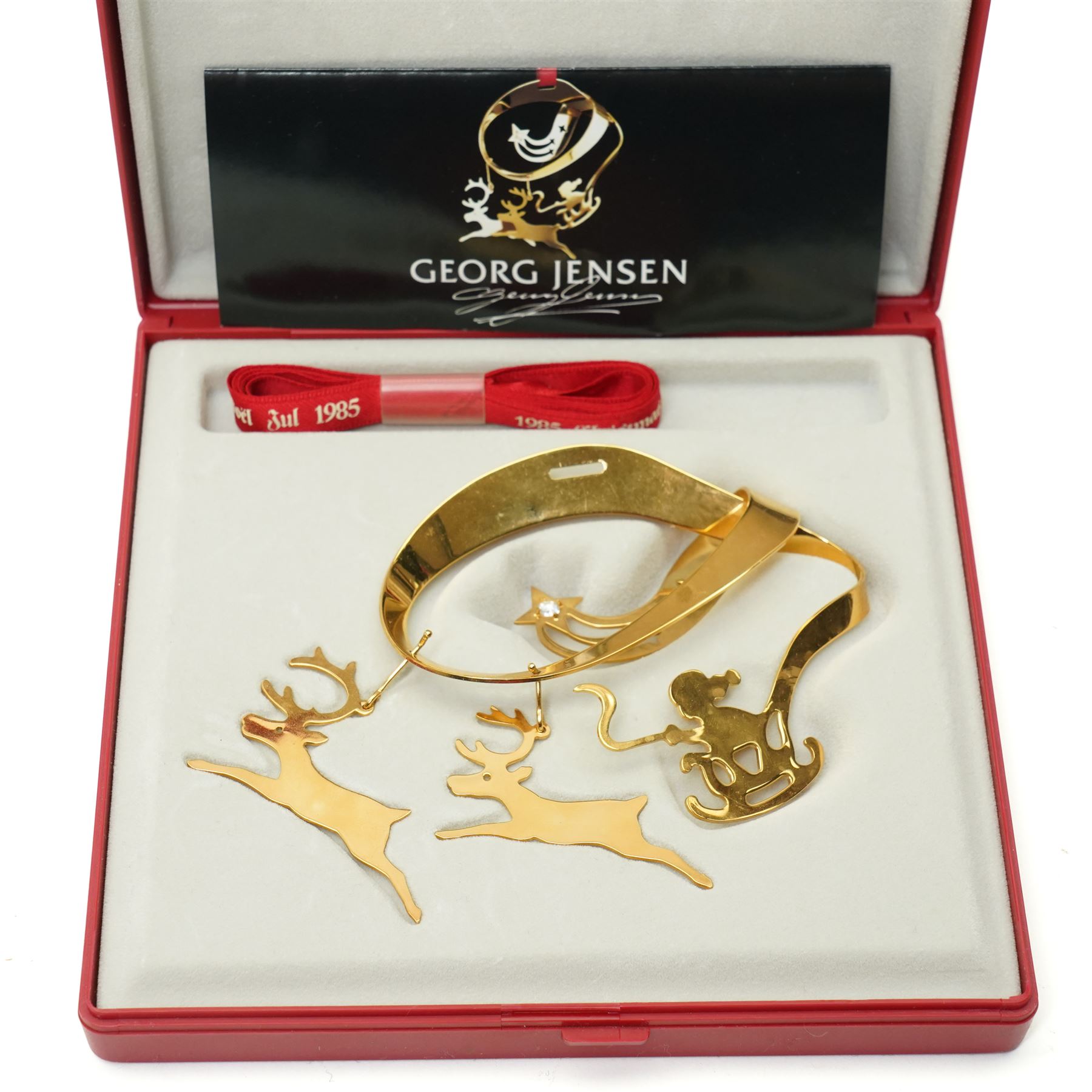 Set of six Georg Jensen annual mobile Christmas decorations | Wood