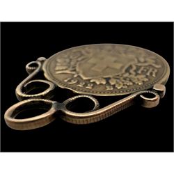 1920s Swiss gold coin with soldered gold plated pendant mount
