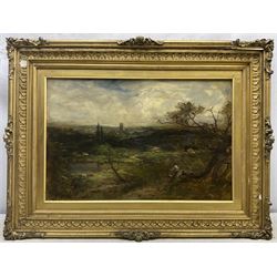 Francis Abel William Taylor Armstrong (British 1849-1920): Landscape overlooking a Distant Town, oil on canvas signed and dated '94, 34cm x 52cm