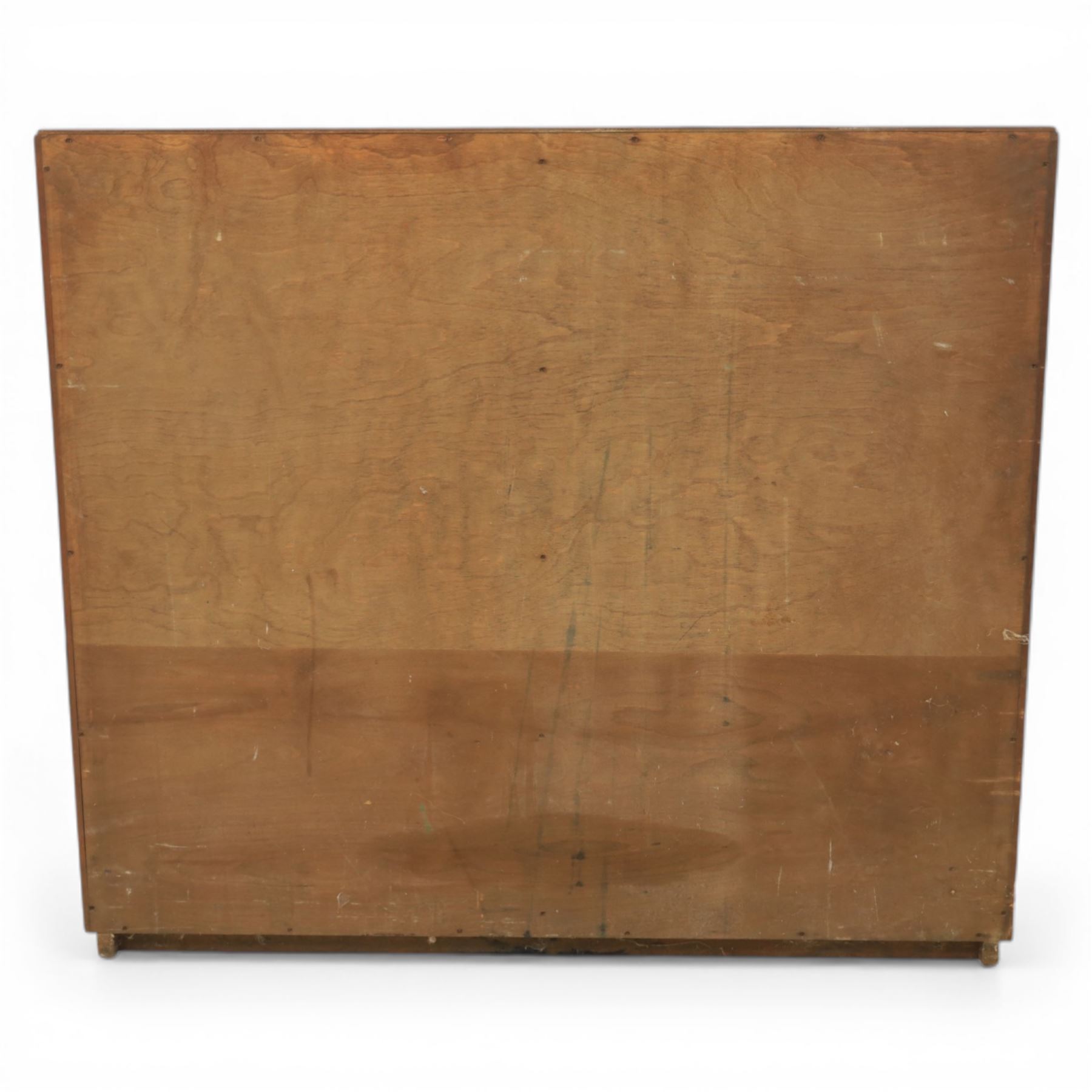 Rustic pine cupboard fitted with wire panelled doors, enclosing staggered adjustable shelving