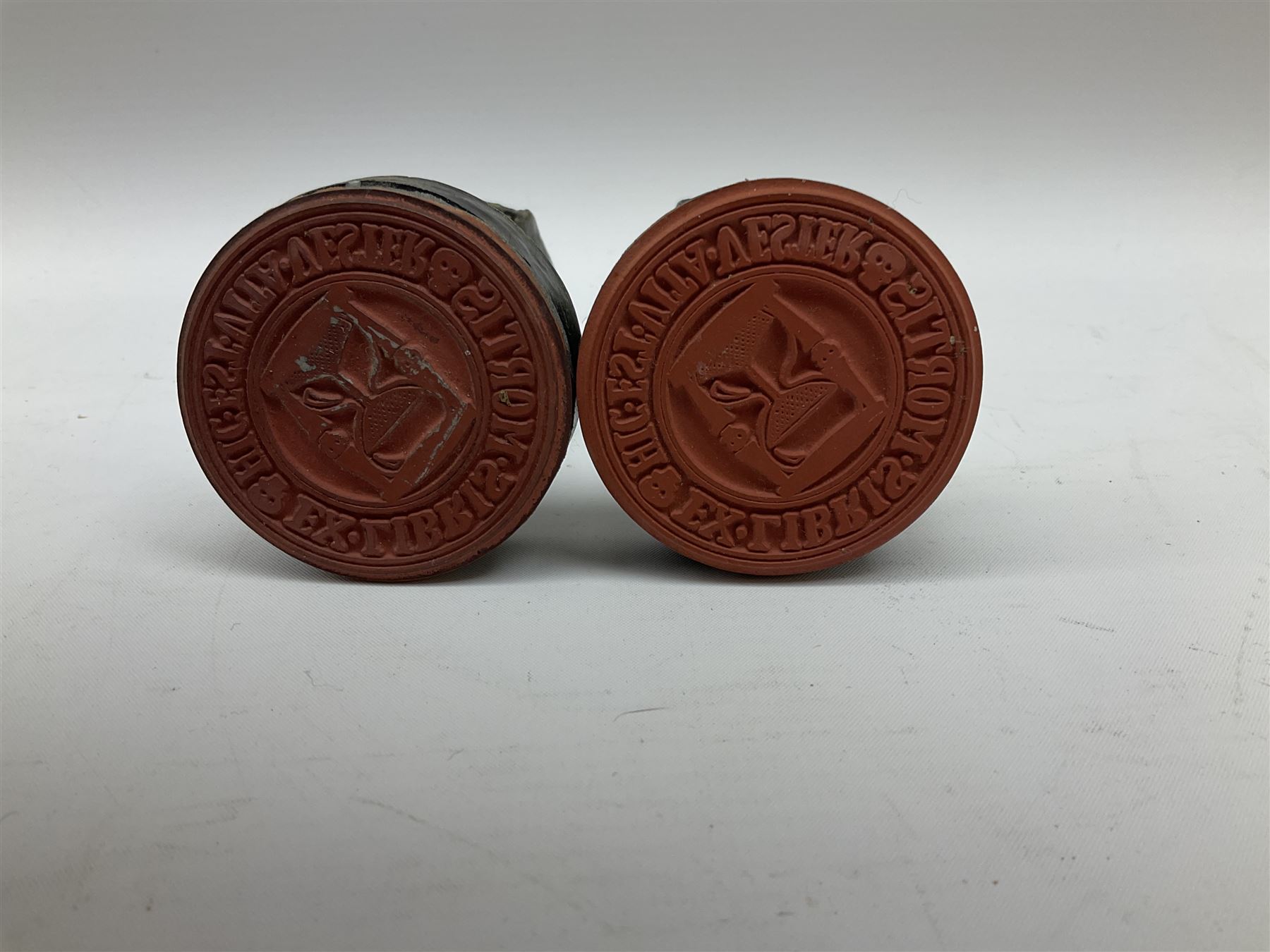 Terry Pratchett Discworld figures, designed by Clarecraft, comprising Cohen the barbarian, DW42, the Patrician, boxed, DW37, three Potions, DW18, DW19, DW20, two Death Bookstamps, DW50, the Gods Dice Box, boxed, DW26, together with two Discworld newsletters, volume 5, August 1998 and volume 6, August 1999. 