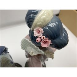 Three Lladro Japanese figures, comprising Sayonara no. 4989, Chrysanthemum no. 4990 and Madame Butterfly no. 4991, largest H30cm