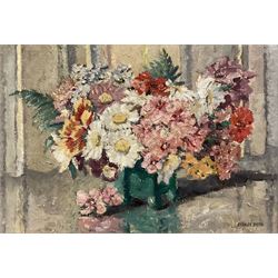Stanley Smith (British fl.1927-1938): 'Mixed Flowers', oil on board signed, titled verso 32cm x 45cm 