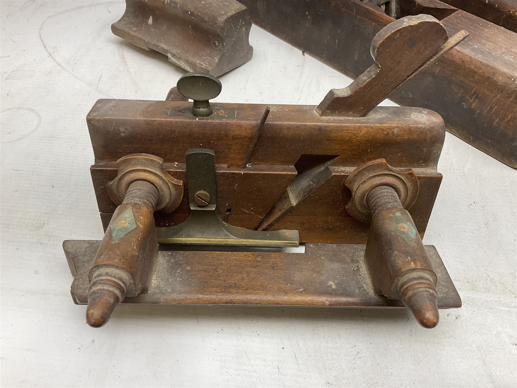 Large collection of woodworking planes, to include examples by marsden brothers 