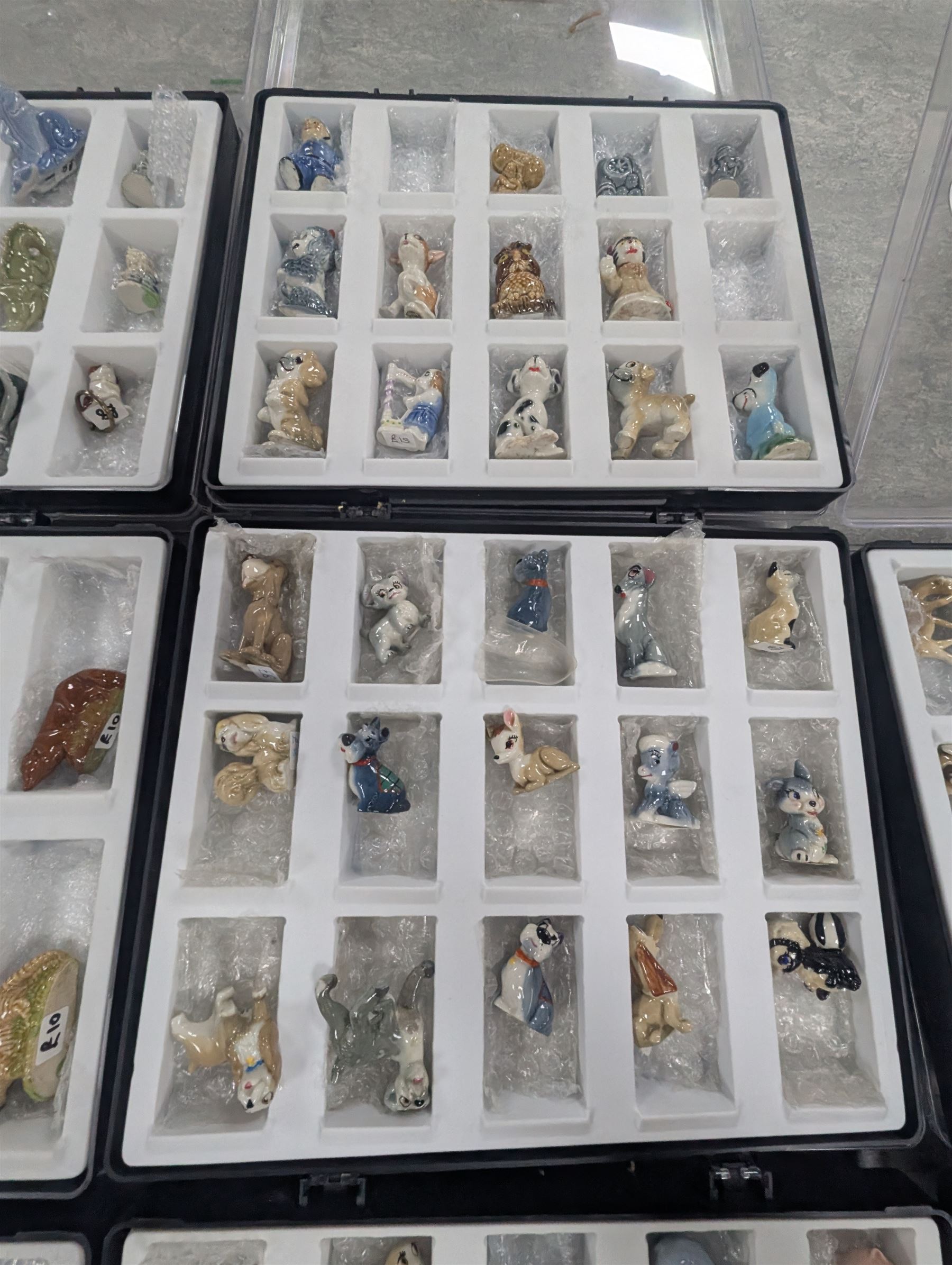 Large collection of Wade Whimsies, including Happy Family, Water Life, KP Friars, Whoppahs, etc