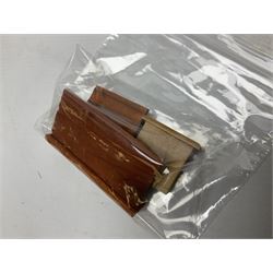 Doll's house wooden furniture - over twenty items including good quality pine Welsh dresser by Tony of Lincoln; tall 'glazed' bookcase; two-tier side cabinet; grand piano; bedside chest, mule chest, Canterbury; cradle; Georgian style hanging corner cupboard; dumb waiter; tables; chairs; rocking chair etc; various scales